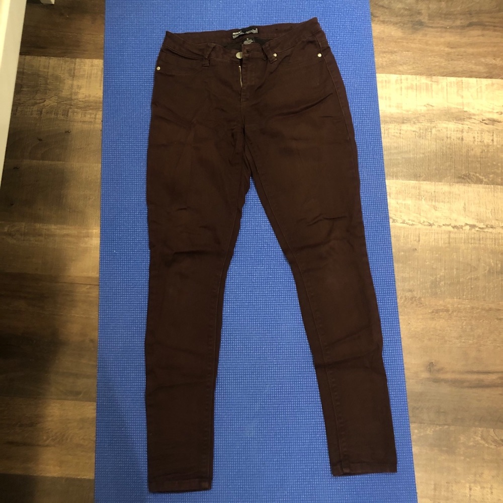 Maroon Jeans Midrise